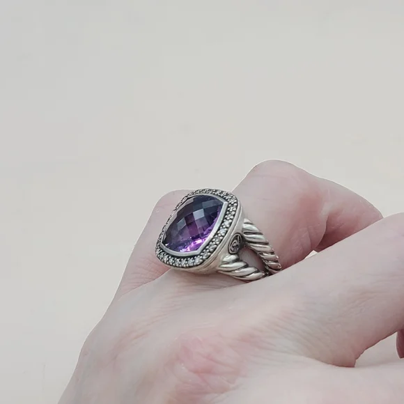 David Yurman Albion 14mm Amethyst Moonlight Ice Diamond Ring